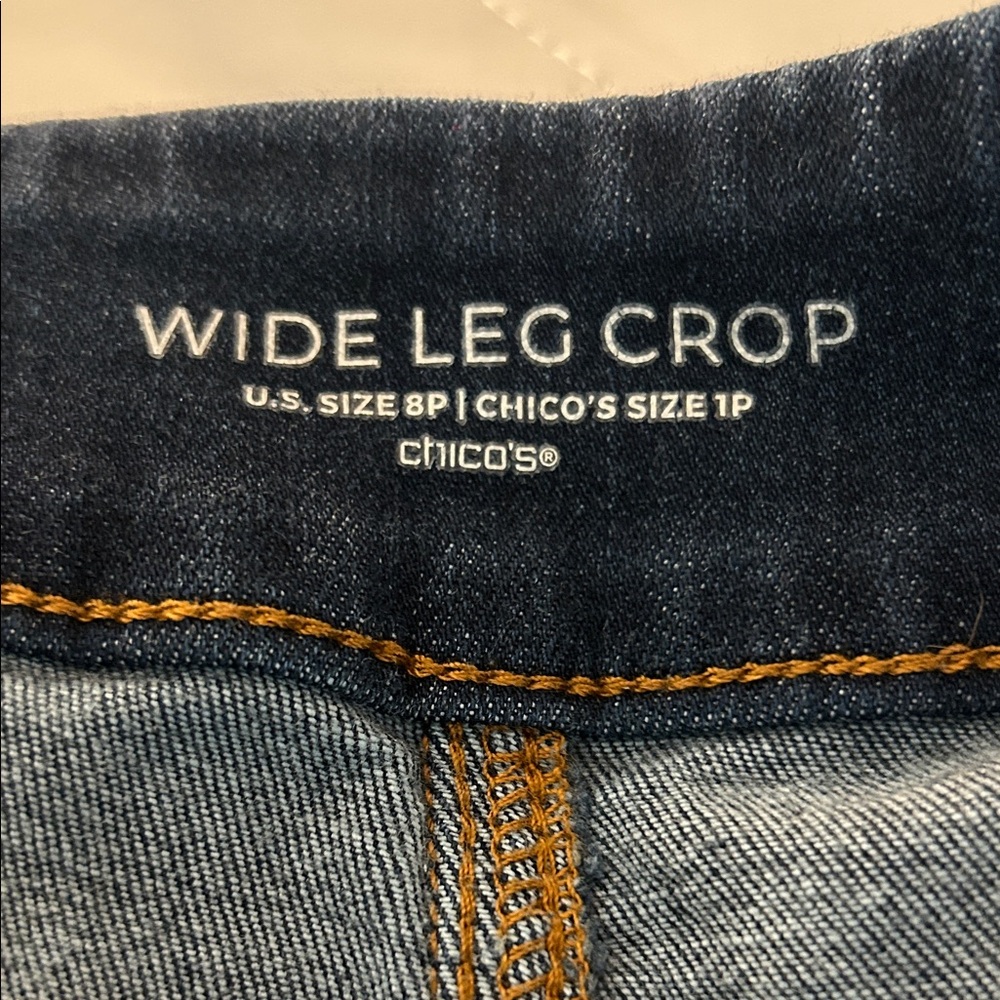 Chico's Dark Indigo Wide Leg Jeans - Picture 2 of 3